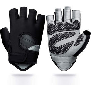 Guantes de Fitness de Microfibra con Absorción de Impactos para Mujer y Hombre, Medios Dedos, para Entrenamiento en Gimnasio, Antideslizantes, con Palma Acolchada, para Levantamiento de Pesas - Product Image 1