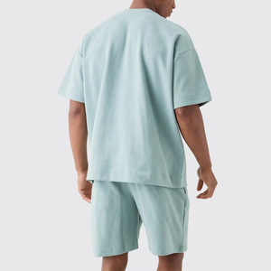 Ensemble de vêtements de sport d'été personnalisés avec logo, t-shirt et short en coton, ensembles de shorts personnalisés pour hommes - Product Image 2