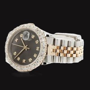 Best Personalized Round Glass Round Cut Leb Grown Diamond <b>Watch</b> 925 <b>Sterling</b> <b>Silver</b> Luxury Fashion <b>Watch</b> Gift for Men's - Product Image 2