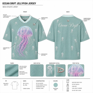 Custom Ocean Drift <b>Mesh</b> Athletic Jersey Men Y2K Retro Number 07 Sublimation Print Oversized Streetwear <b>Top</b> - Product Image 6