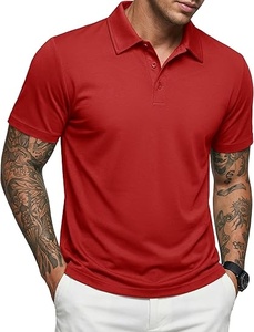 เสื้อโปโลผู้ชายสีเบจลายทางถักแขนสั้นไซส์ใหญ่สไตล์ลำลอง - Product Image 4