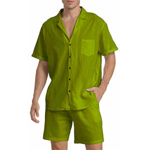 Conjunto Deportivo de Verano para Hombre, Transpirable, Liso, a la Moda, Versátil, Informal, con Pantalones Cortos Finos - Product Image 1