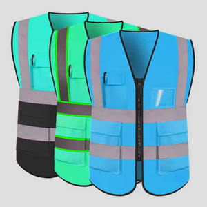 Chalecos de seguridad de malla para hombres y mujeres con 8 bolsillos y cremallera frontal, ropa de trabajo de invierno, chaleco reflectante de seguridad para ingenieros - Product Image 4