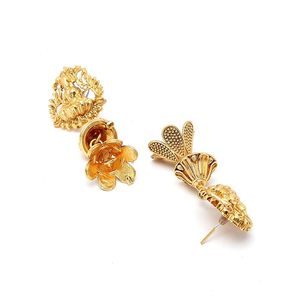 Gold Plated Imitation <b>Pearl</b> Geometric Shape Ethnic Design Women's Bridal Wedding Earring Necklace <b>Set</b> Fashion Festive <b>Jewelry</b> - Product Image 6