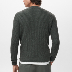 Cozy Men Knitted Sweater 100% Cotton Warm Stretch Soft Feel Modern Look Anti-Pilling Quick Dry Great for Daily Winter Wear - Product Image 4