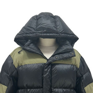 Black Green Patchwork Short Men's <b>Down</b> Jacket Duck <b>Down</b> Jacket Placket Resin Zipper Winter <b>Down</b> Jacket - Product Image 6