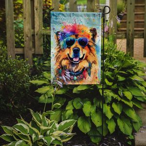 Chow Chow Hippie Dawg multicolore jardin drapeau boîte aux lettres décoratif cour bannière pour Patio oeuvre pour parterres de fleurs - Product Image 2