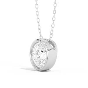 IGI Certified 14K 18K <b>Solid</b> <b>Gold</b> Round Brilliant Cut Diamond <b>Pendant</b> Necklace Bezel Set Lab Grown Diamond Solitaire Jewelry - Product Image 4