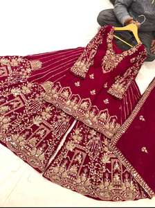 Colección de Vestidos Modernos de Diseño Étnico Indio Bollywood para Mujer, Traje Sharara Gharara con Bordado Intenso, Nuevo Look Festivo Salwar - Product Image 4