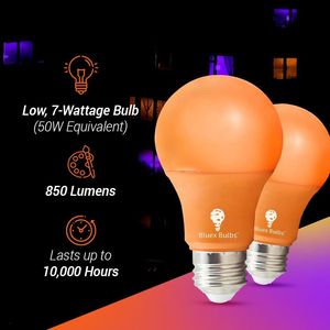 Lampadina LED Arancione da 19 LED, 9W (Equivalente a 50 Watt), Attacco E26 per Illuminazione Decorativa di Feste, Portico e Casa - Product Image 3