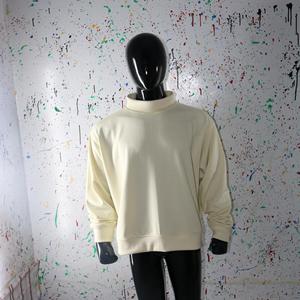 CREAM <b>Mock</b> <b>Neck</b> Sweatshirt 100% Cotton wide <b>neck</b> Sweatshirt Finer Threads - Product Image 2