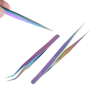 <b>Rainbow</b> Stainless Steel Eyelash Tweezers Precision Pointed Tip Smooth Surface Beauty Tool for Lash Extension Eyebrow Shaping and - Product Image 6