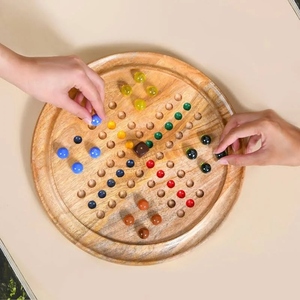 Jeu de société Ludo en bois artisanal avec billes colorées et dés – Jeu de stratégie familial haut de gamme pour un plaisir familial sans fin - Product Image 3