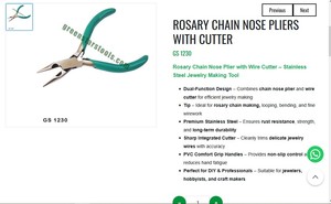 คีมตัดลวดสแตนเลสพร้อมที่ตัด สำหรับทำเครื่องประดับ สร้อยข้อมือ สร้อยคอ  พร้อมห่วงสำหรับร้อยลูกปัด |   หมายเลขสินค้า GS-1230 - Product Image 3