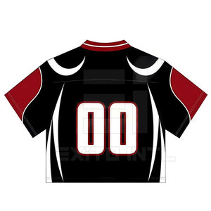American Football Jersey Men Breathable Mesh V Neck Short Stitched Numbers Black Red Oversized Streetwear <b>Hip</b> Hop Varsity Sports - Product Image 2