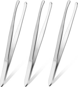 Pinzas para cejas con punta redonda de acero inoxidable, 3 uds., 3,54 pulgadas, duraderas, estilo moderno, depilación suave y delicada - Product Image 1
