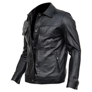 Veste en cuir noir de haute qualité pour homme à vendre 2026 – Vestes en cuir véritable pour l'hiver, personnalisables - Product Image 3