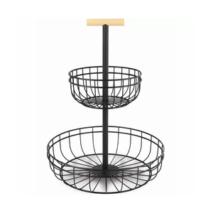 Modern Metal <b>Wire</b> Storage <b>Basket</b> Set <b>Stackable</b> Round Kitchen Organizer with Handle for Neatening and Utility Storage - Product Image 5