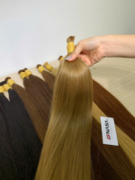 Extensions de cheveux humains Remy vietnamiens Nasa Hair, double trame machine, lisses, blond clair, pointes pleines, 100g en vrac, 65cm de longueur
