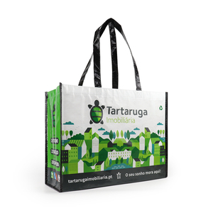 Sacs promotionnels recyclables en gros – Sacs de courses réutilisables écologiques en non-tissé, sacs en RPET laminé PP à pois – Matériaux écologiques - Product Image 4