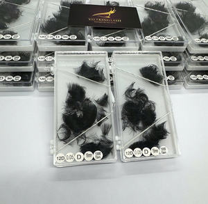 ถาดขนตาปลอมแบบขายส่ง 12D แบบสำเร็จรูป ก้านสั้น ขนแคชเมียร์สีดำด้าน ขนสังเคราะห์ ต่อขนตา แบรนด์ส่วนตัว - Product Image 4