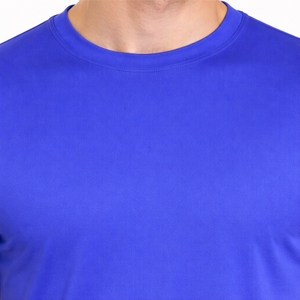T-shirt de sport bleu royal pour homme, manches courtes, polyester, séchage rapide, gym, course à pied, fitness, col rond, vêtements de sport, haute qualité - Product Image 2