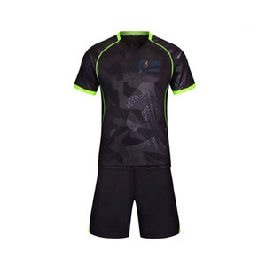 Ensemble d'uniformes de football respirants et légers en gros, à manches courtes, tailles et couleurs personnalisées, logos et numéros sur mesure - Product Image 1