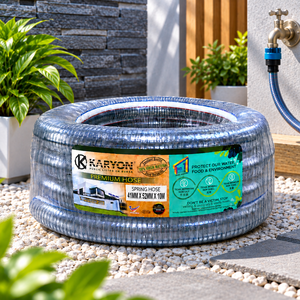 KARYON Flexible Clear PVC Spring <b>Hose</b> Steel Wire Reinforced Suction Tube for Water Pump Factory Farm Drainage Supply Line - Product Image 1