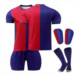 Wholesale In-Stock Youth <b>Soccer</b> Team Kit Custom Printed Logo Number V-neck Mesh Short Sleeve 100% Polyester Quick Dry Jersey - Product Image 1