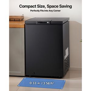 Congelatore Compatto da 3,3 Piedi Cubi con 2 Cestelli Rimovibili Regolabili, Congelatore a Pozzetto con Apertura Superiore Indipendente - Product Image 5