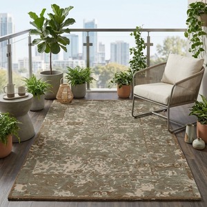 Alfombra de lana hecha a mano con motivos decorativos modernos para dormitorio, sala de estar y comedor. - Product Image 3