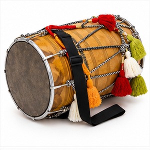 Mini Dhol Musical para Fiesta India, Tambor Folclórico de Madera de Mango, Instrumento de Percusión Tradicional Punjabi Hecho a Mano, Decoración para Festivales - Product Image 1