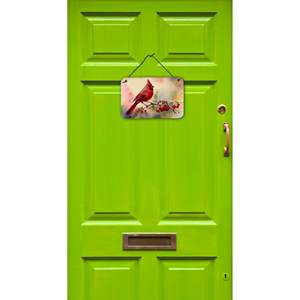 Cardinal Kitchen Wall Decor New 8HX12W Multicolor Aluminum Metal <b>Sign</b> <b>Door</b> Hanging Plaque for Home <b>Bathroom</b> Bar Decor - Product Image 2