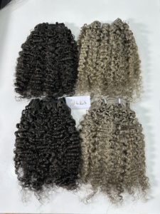 LEXHAIR Cabello Virgen Natural Rizado Gris Sal y Pimienta de un Solo Donante, Tendencia en Colores Personalizados, Venta al por Mayor, Cabello Vietnamita 100% - Product Image 3