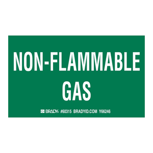 Brady Non-Flammable Gas <b>Labels</b> Green/White Self-Adhesive PVC for Industrial Gas Lines - Product Image 3