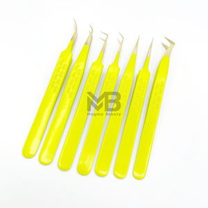 Boîte d'emballage personnalisée avec logo, pinces à cils en acier inoxydable à pointe en fibre, pinces à cils à prix avantageux - Product Image 3