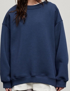 New Wholesale Custom Logo Sweaters Cotton Pullover Winter Sweaters for Women Loose Crew Neck and Long <b>Sleeves</b> in Solid Color - Product Image 4