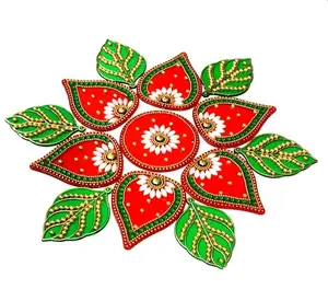 Traditionele Centerpieces Decoratieve Acryl Blad Rangoli Set Kunstmatige Blad Handgemaakte Rangoli Huisdecoratie Valentijnsdag Cadeau