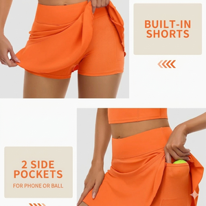 Conjunto de ropa de tenis sin mangas para mujer, 2 piezas, se acepta logotipo personalizado - Product Image 4