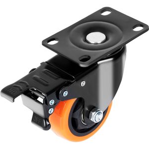 Ruote Girevoli con Piastra da 75mm, Set da 4, Blocco A/B, Silenziose, Resistenti, Capacità di Carico 250 Libbre, Blocco di Sicurezza in PVC, Personalizzabili - Product Image 5