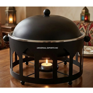 Metal Insulated Hotpot High Quality Dinnerware Designer Casserole Round Shape Decorative Metal Food <b>Warmer</b> - Product Image 4
