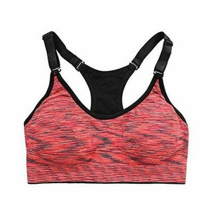 Women's Red Marble Print Racerback Sports <b>Bra</b> Medium Support <b>Stretch</b> Fit Workout Top - Product Image 1