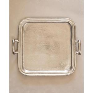 Bandeja Plateada Cuadrada para Eventos y Fiestas, Bandejas Decorativas con Asas, Accesorios de Mesa, Frutas, Postres, Bandeja Americana - Product Image 1