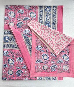 Reversible 100% Cotton Bed <b>Quilt</b> Handcrafted Printed Floral Comforter Lightweight Breathable <b>Winter</b> Bedding for Home Hotel - Product Image 3