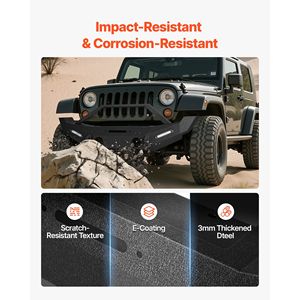 Paraurti Anteriore in Acciaio Rinforzato Compatibile con Wrangler JK/JKU 2007-2018, con Barre Luminose a LED e Piastra per Verricello, Illuminazione Off-Road - Product Image 6
