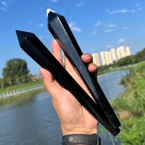 Varita de Obsidiana Negra Natural al por Mayor, 6-8 Pulgadas, Pulida, con Punta Curativa, Torre Generadora de Energía Reiki, Piedra de Meditación - Product Image 5