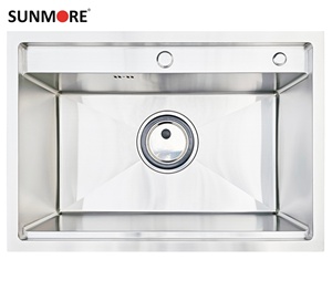 Venta directa de fábrica-Fregadero de cocina de un solo tazón PN 7650 Nuevo diseño rectangular Hecho a mano en Vietnam Muy buen acero inoxidable de un agujero - Product Image 5