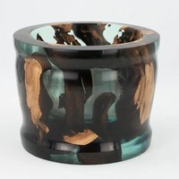 Super September Sale Handgeschilderde Bloemmotieven Ecologische Houten Epoxyhars Schaal Op Maat Fruit Dessert Schaal Servies