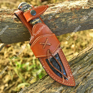 Cuchillo de hoja fija de acero de Damasco de espiga completa hecho a mano, tipo Drop Point, para uso industrial/DIY, caza, camping, supervivencia táctica al aire libre, OEM - Product Image 6