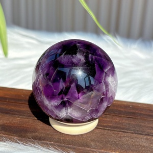 Bán Buôn Cao Cấp Giấc Mơ Thạch Anh Tím Khắc Hình Cầu 40-55Mm Tự Nhiên Chữa Bệnh Pha Lê Bóng Reiki Thiền Chakra Cân Bằng Tinh Thần - Product Image 3